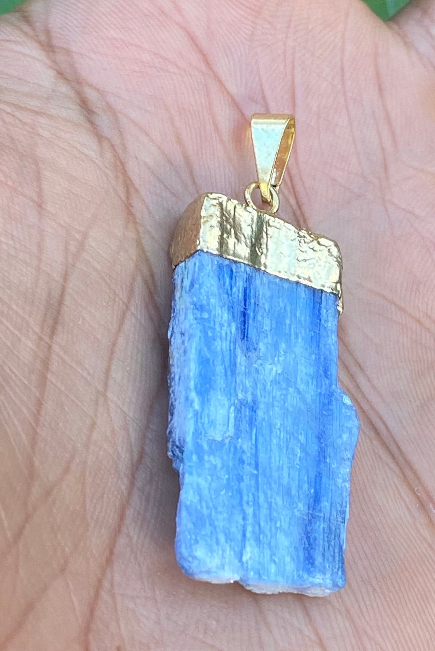 Gold Plated Blue Kyanite Necklace