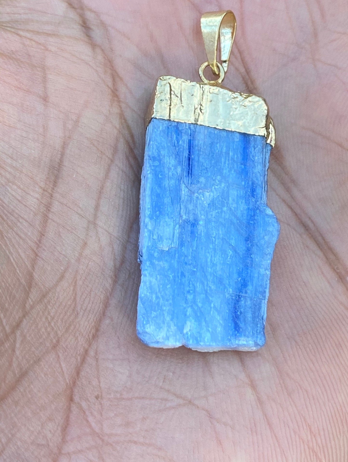 Gold Plated Blue Kyanite Necklace