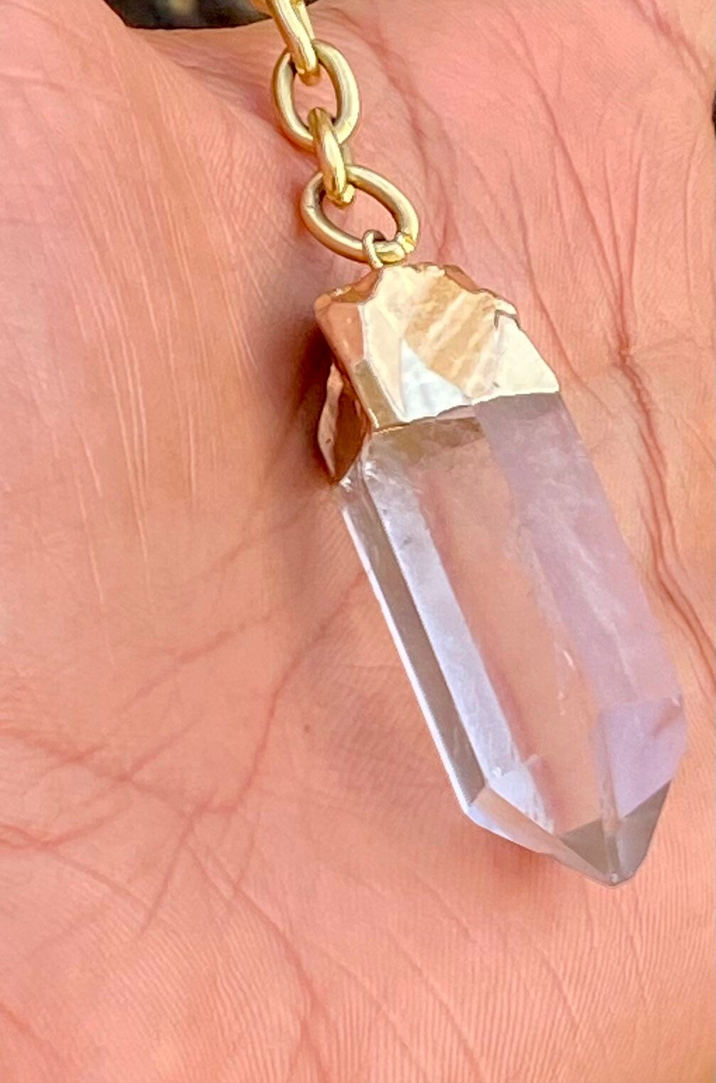 Quartz Crystal Keychain