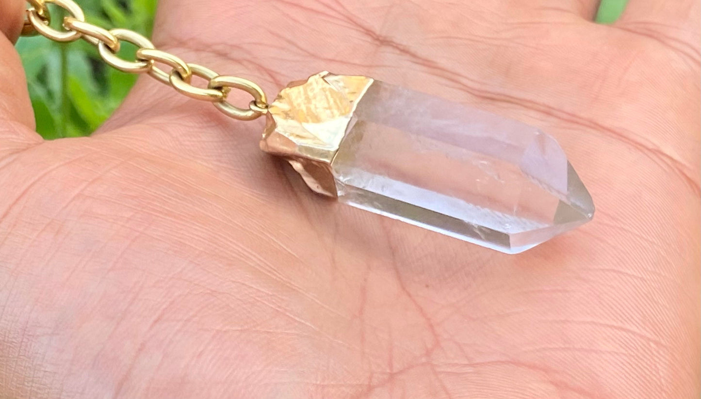 Quartz Crystal Keychain