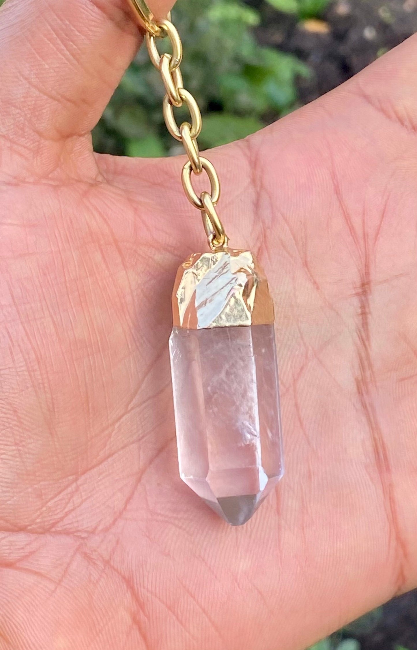 Quartz Crystal Keychain