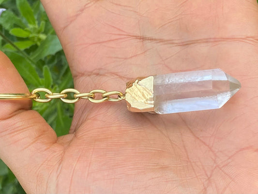 Quartz Crystal Keychain