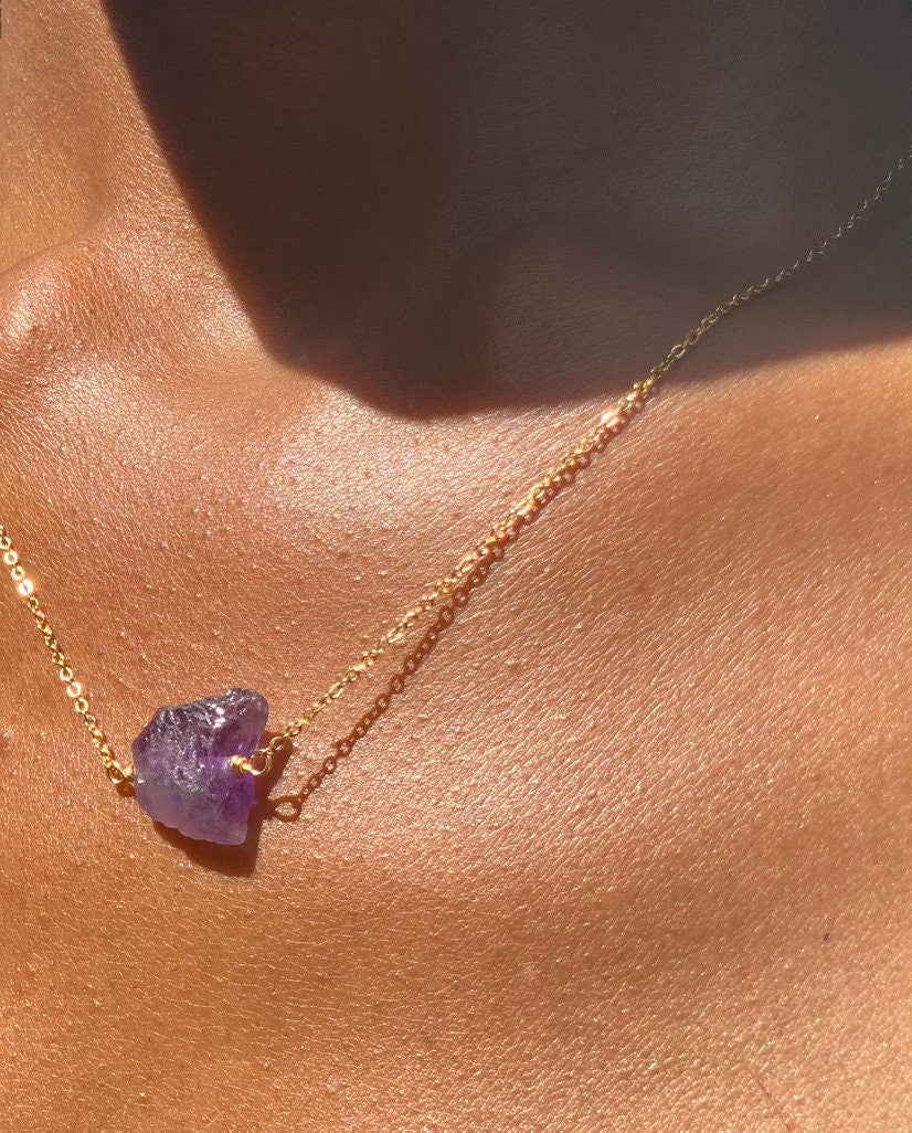 Gold Filled Ombre Amethyst Necklace