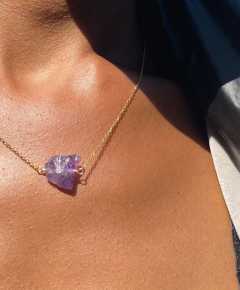 Gold Filled Ombre Amethyst Necklace