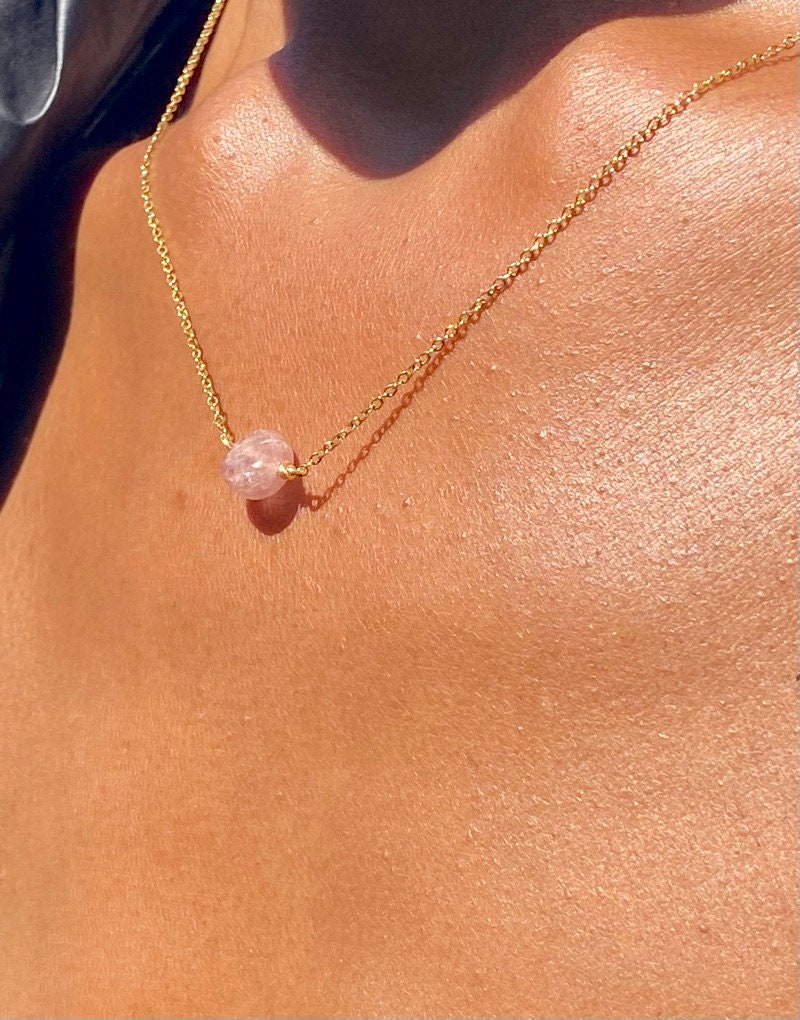 Gold Filled Rose Quartz Necklace