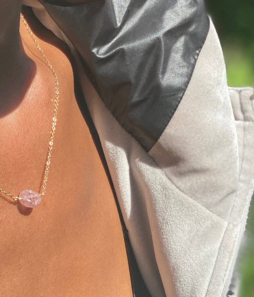 Gold Filled Rose Quartz Necklace