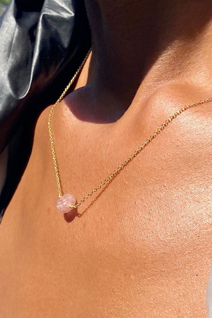 Gold Filled Rose Quartz Necklace