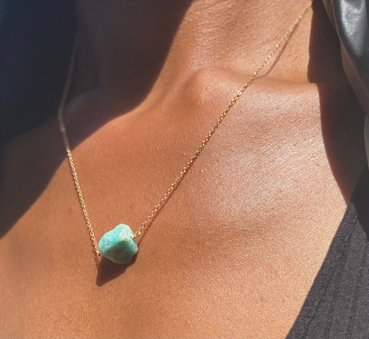 Gold Filled Light Amazonite Necklace