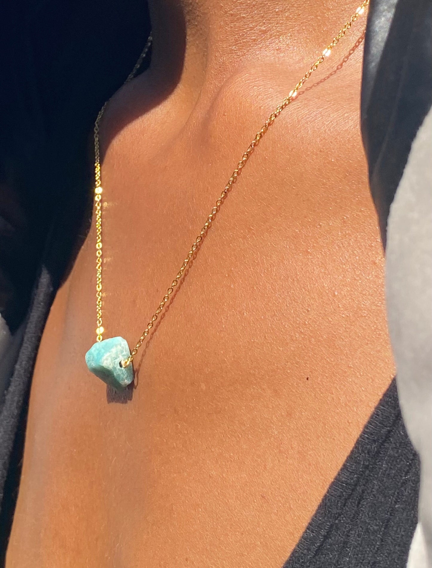 Gold Filled Light Amazonite Necklace