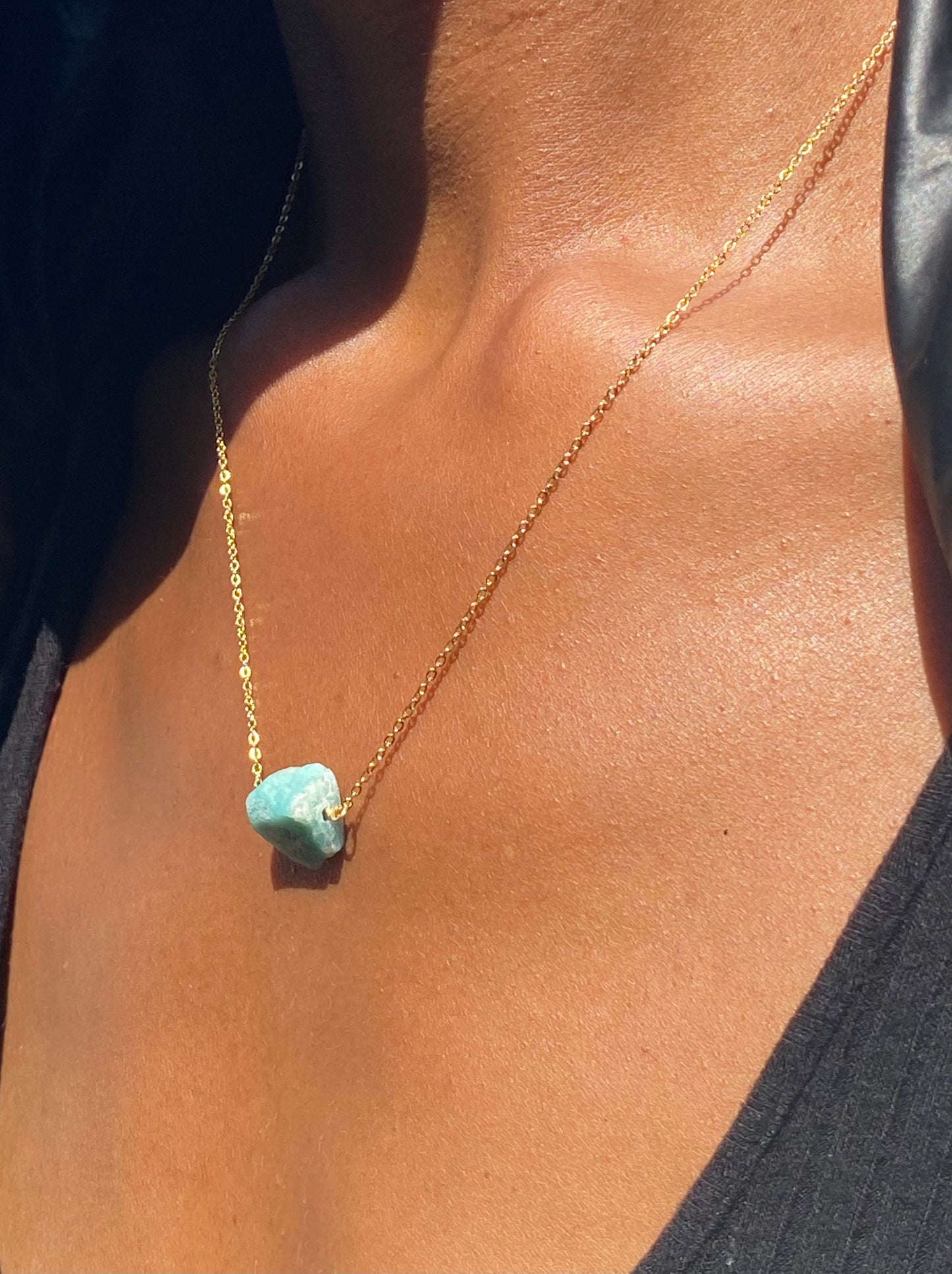 Gold Filled Light Amazonite Necklace