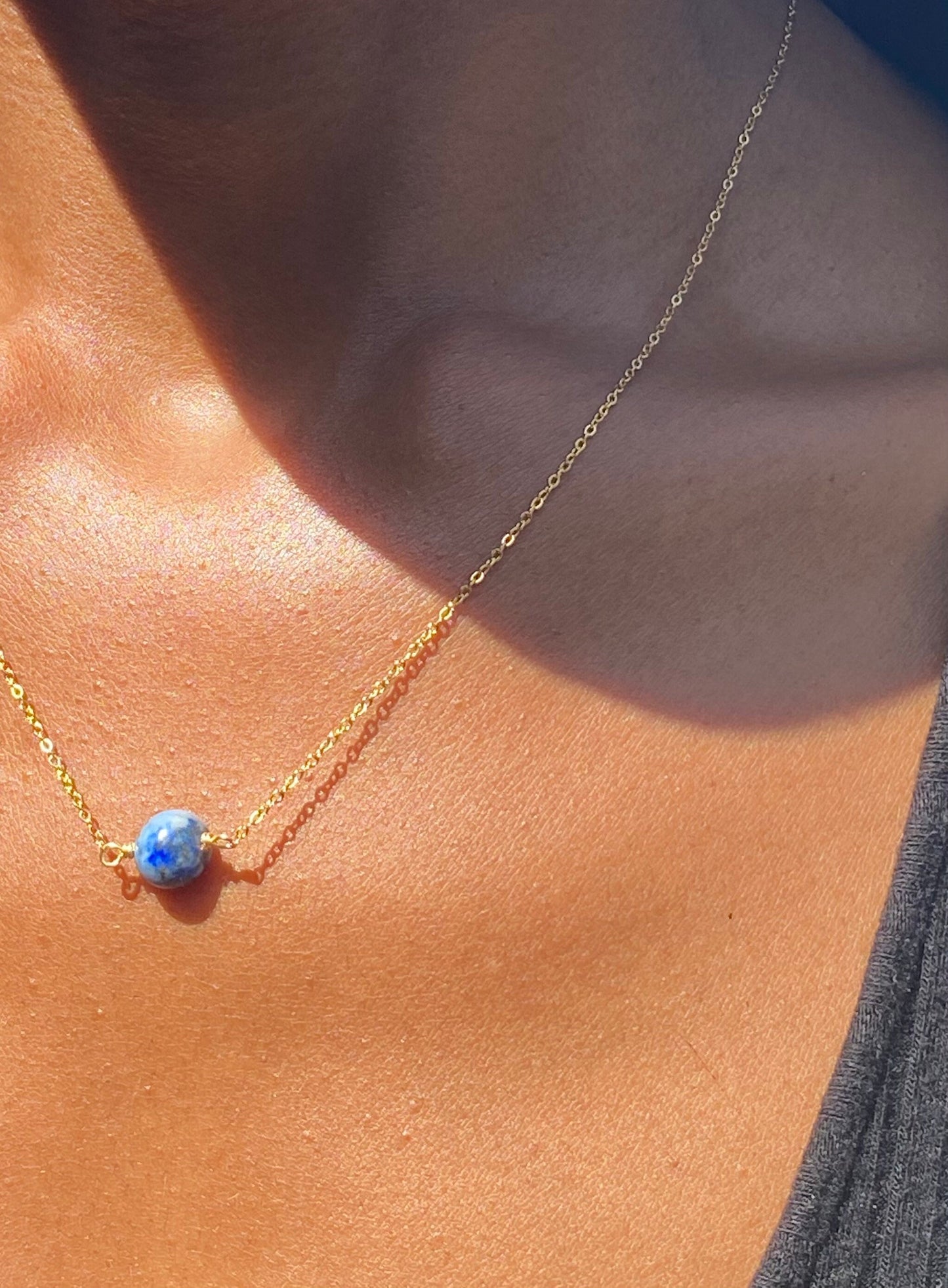 Gold Filled Lapis Lazuli Necklace