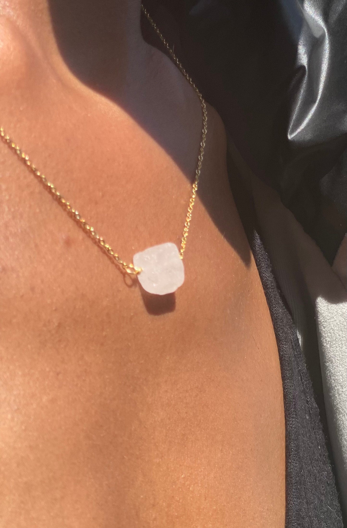 Gold Filled Raw Quartz Necklace