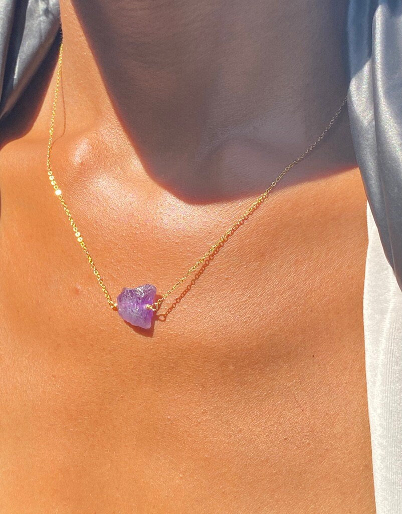 Gold Filled Ombre Amethyst Necklace