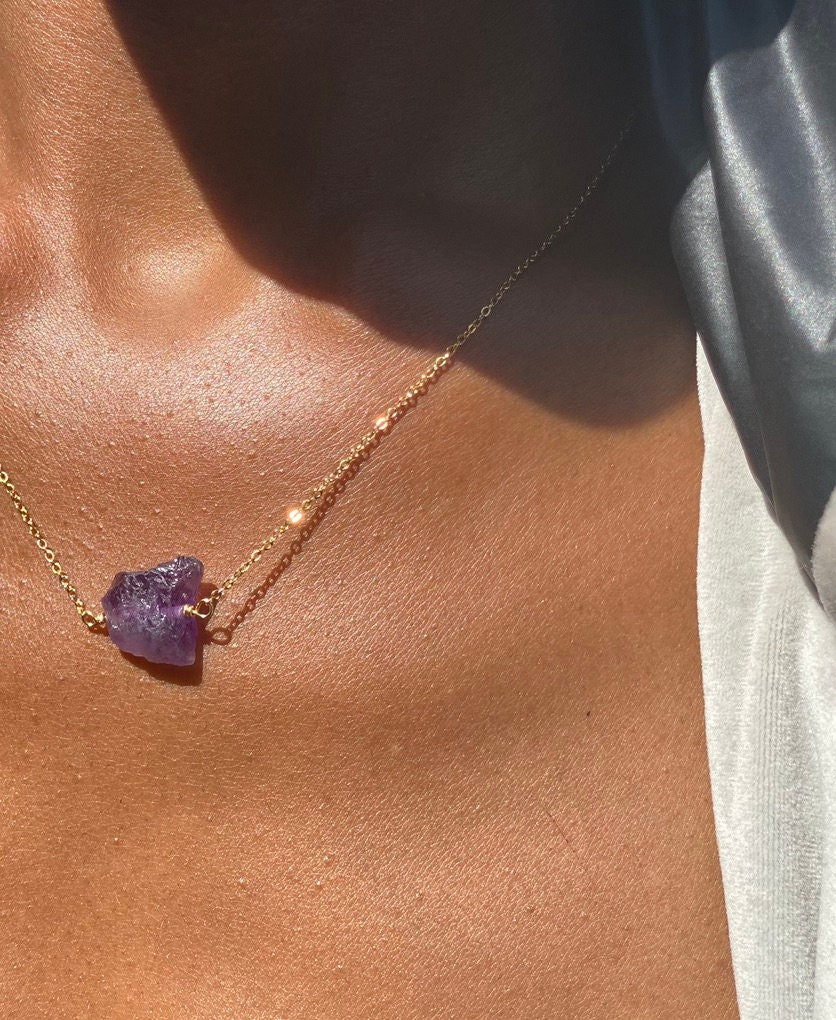 Gold Filled Ombre Amethyst Necklace