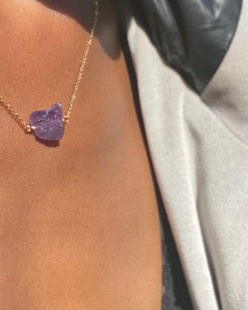 Gold Filled Ombre Amethyst Necklace