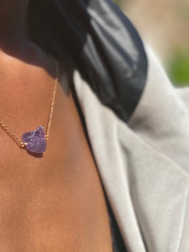 Gold Filled Ombre Amethyst Necklace