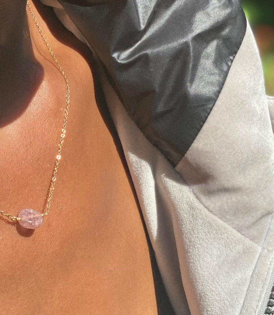 Gold Filled Rose Quartz Necklace