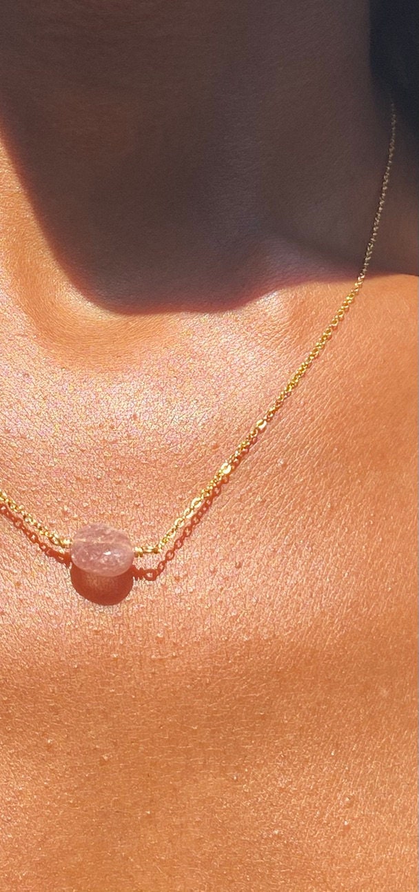 Gold Filled Rose Quartz Necklace