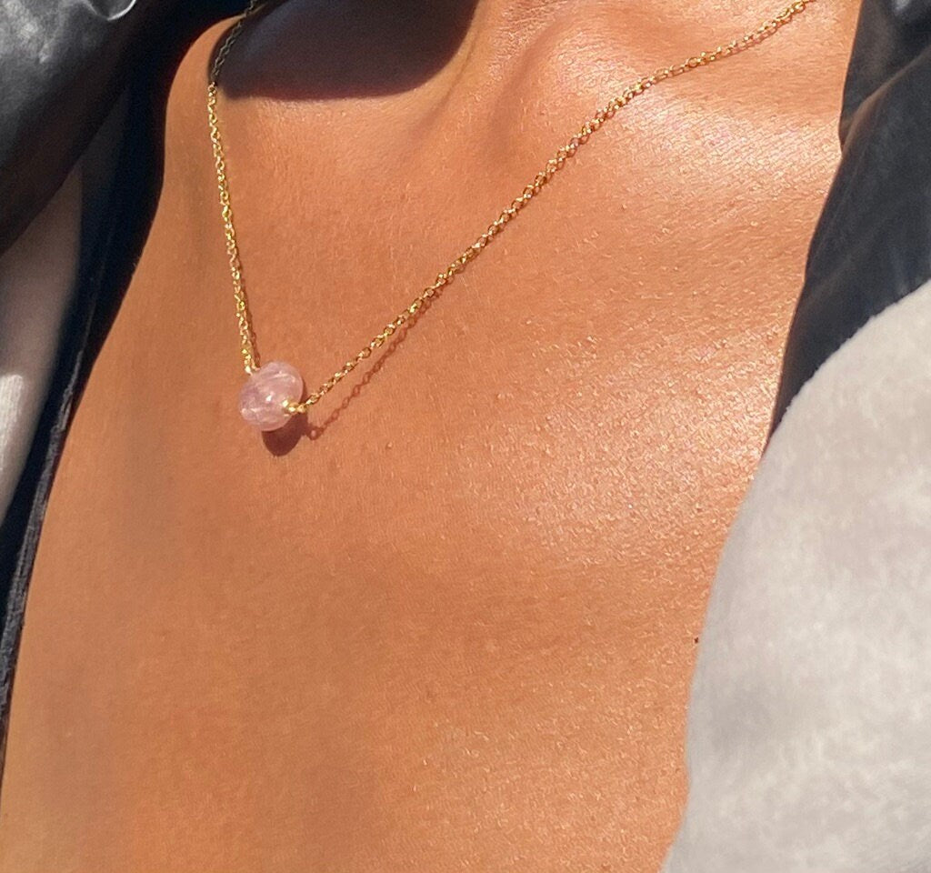 Gold Filled Rose Quartz Necklace