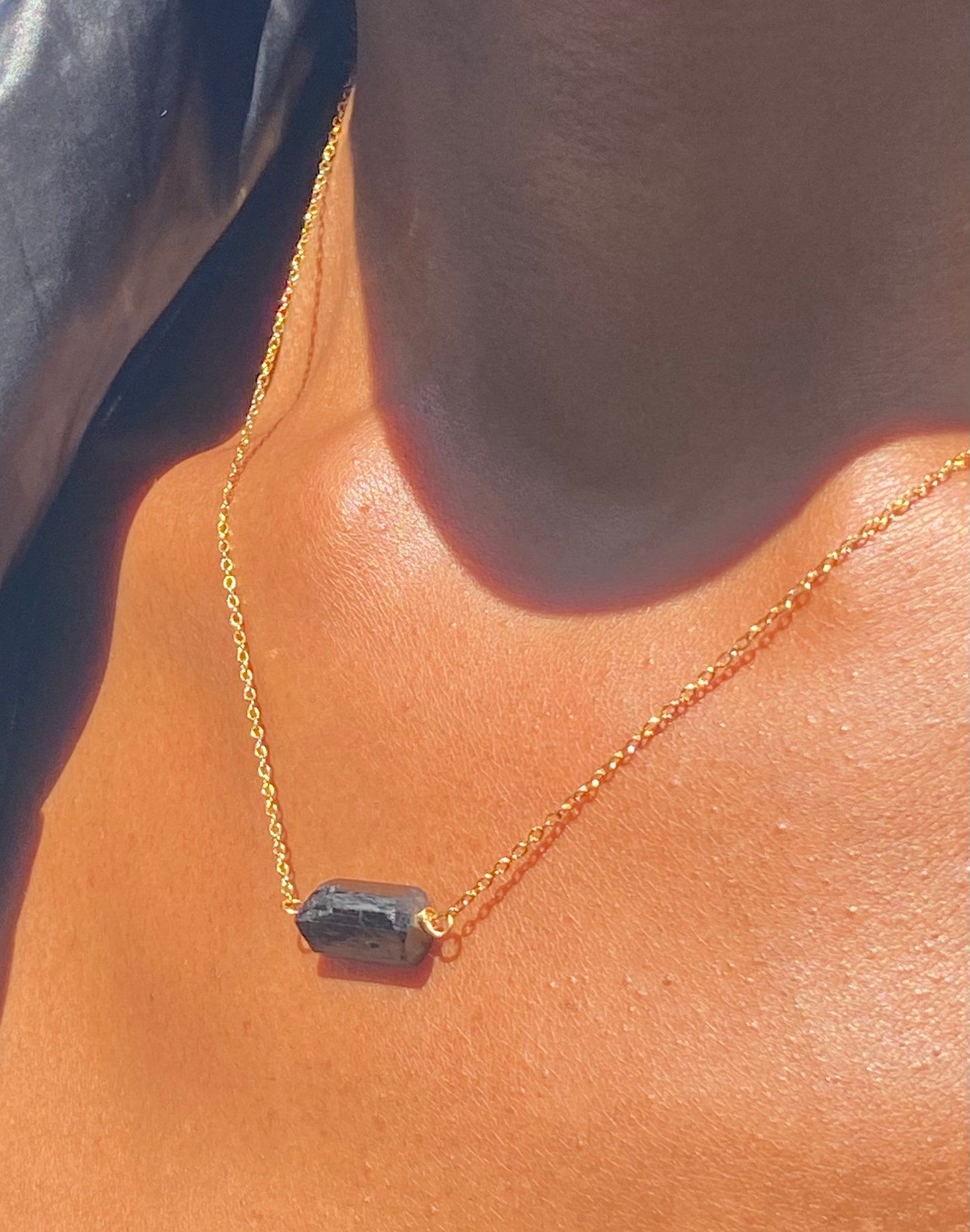 Gold Filled Black Tourmaline Necklace