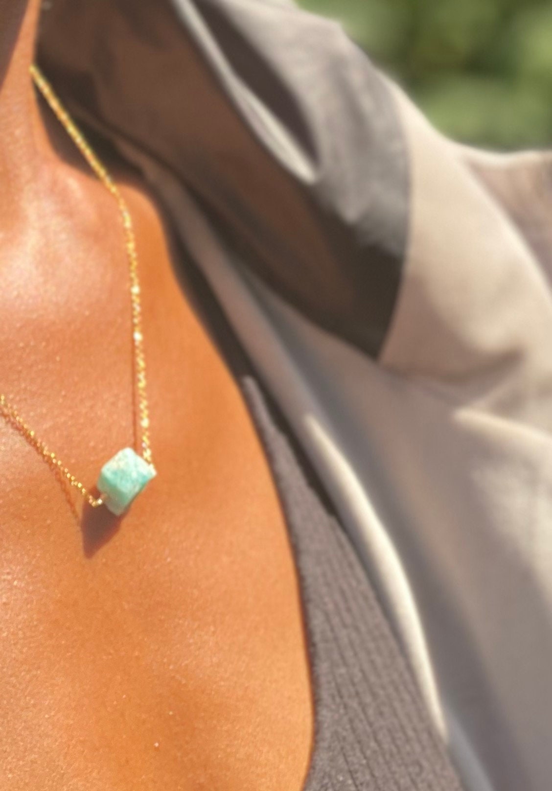 Gold Filled Light Amazonite Necklace