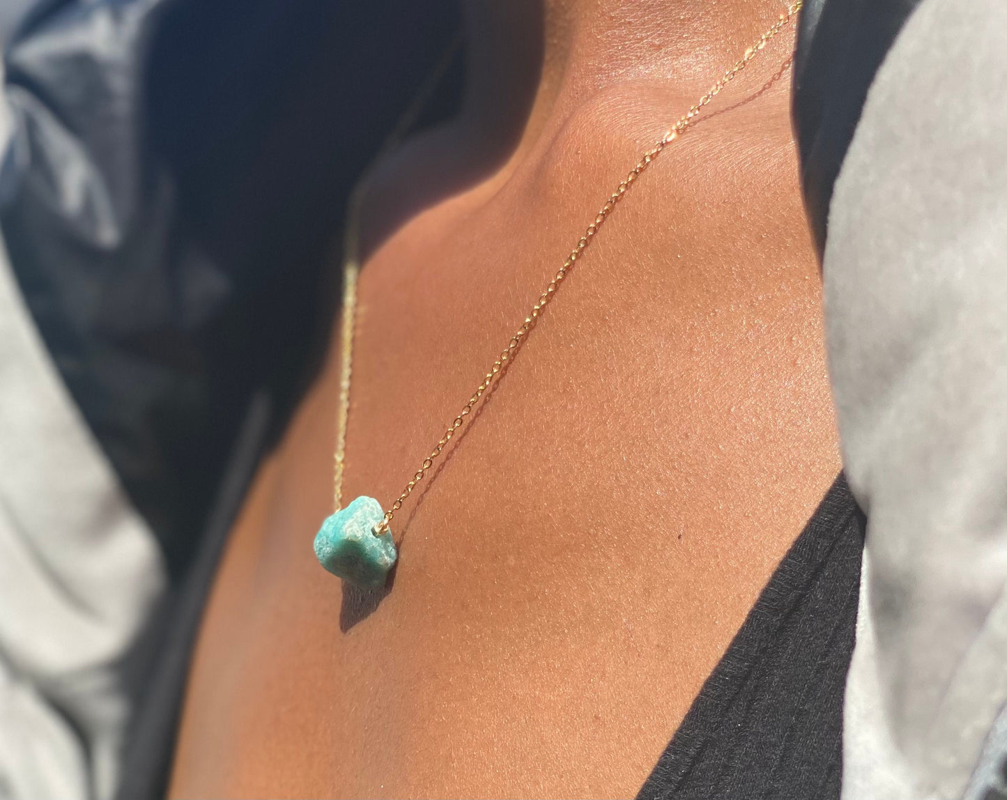 Gold Filled Light Amazonite Necklace