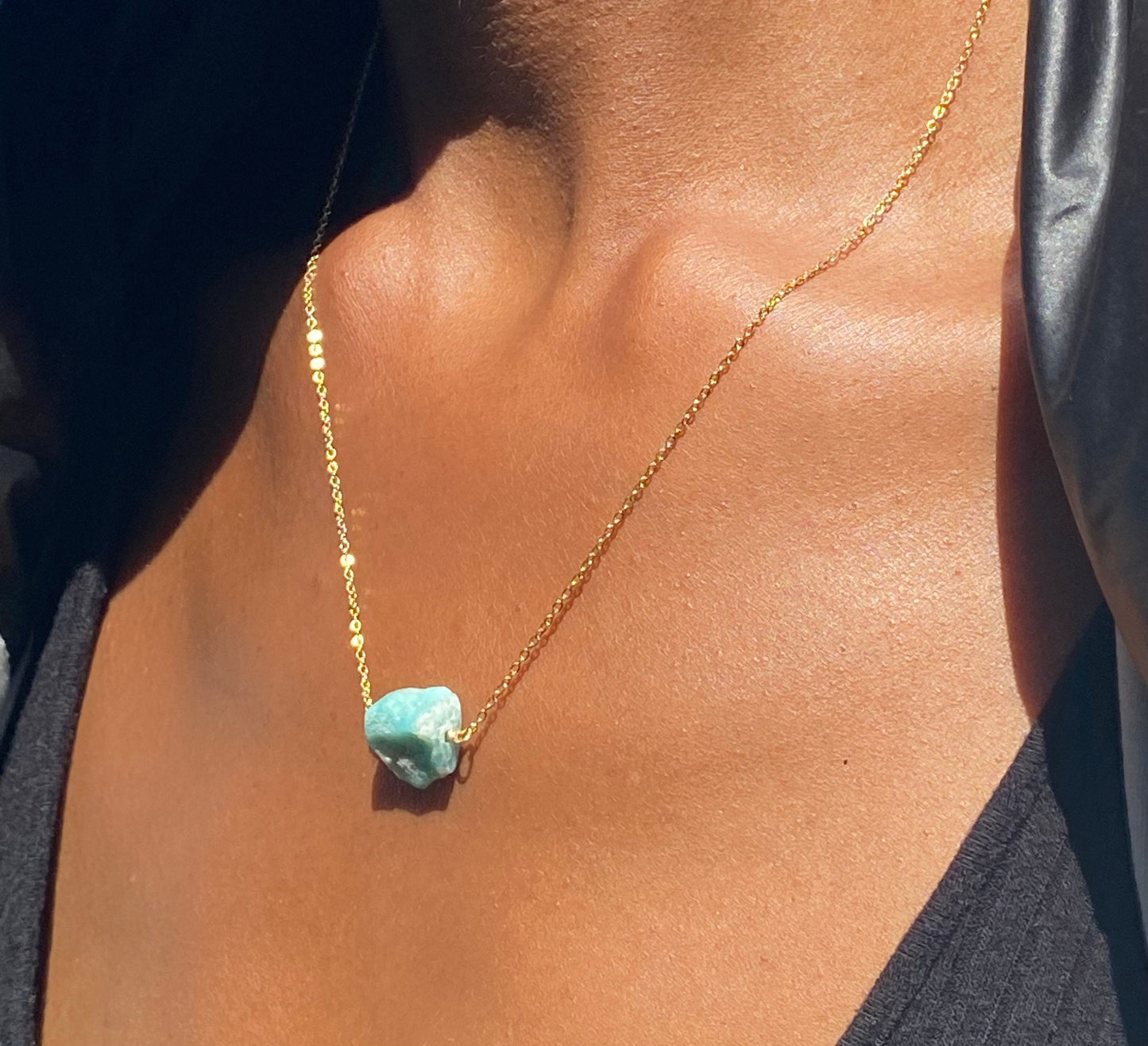 Gold Filled Light Amazonite Necklace