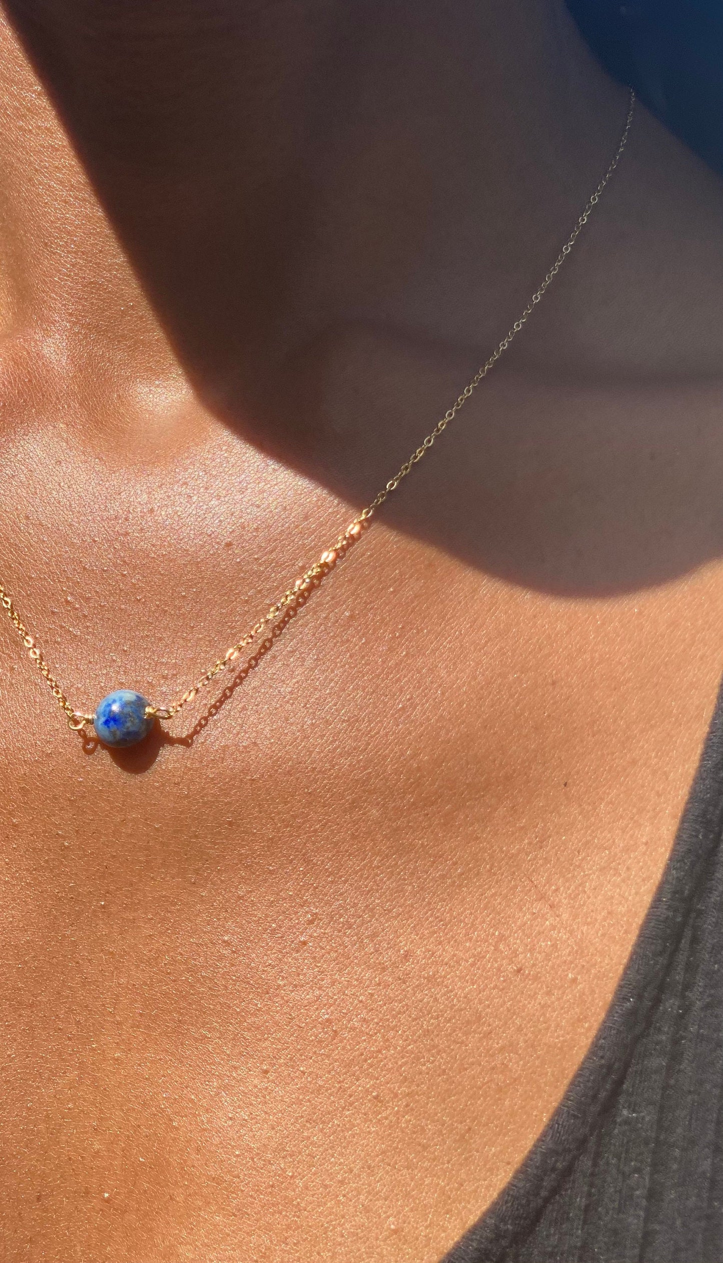 Gold Filled Lapis Lazuli Necklace