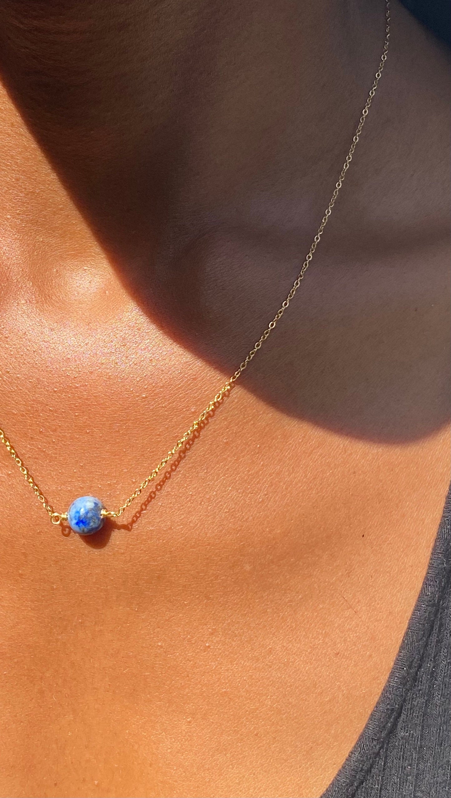 Gold Filled Lapis Lazuli Necklace