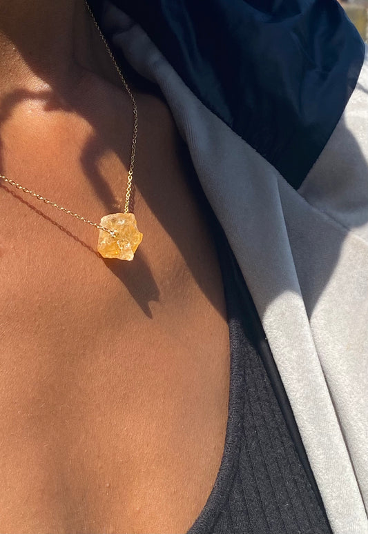 Dainty Gold Filled Citrine Necklace