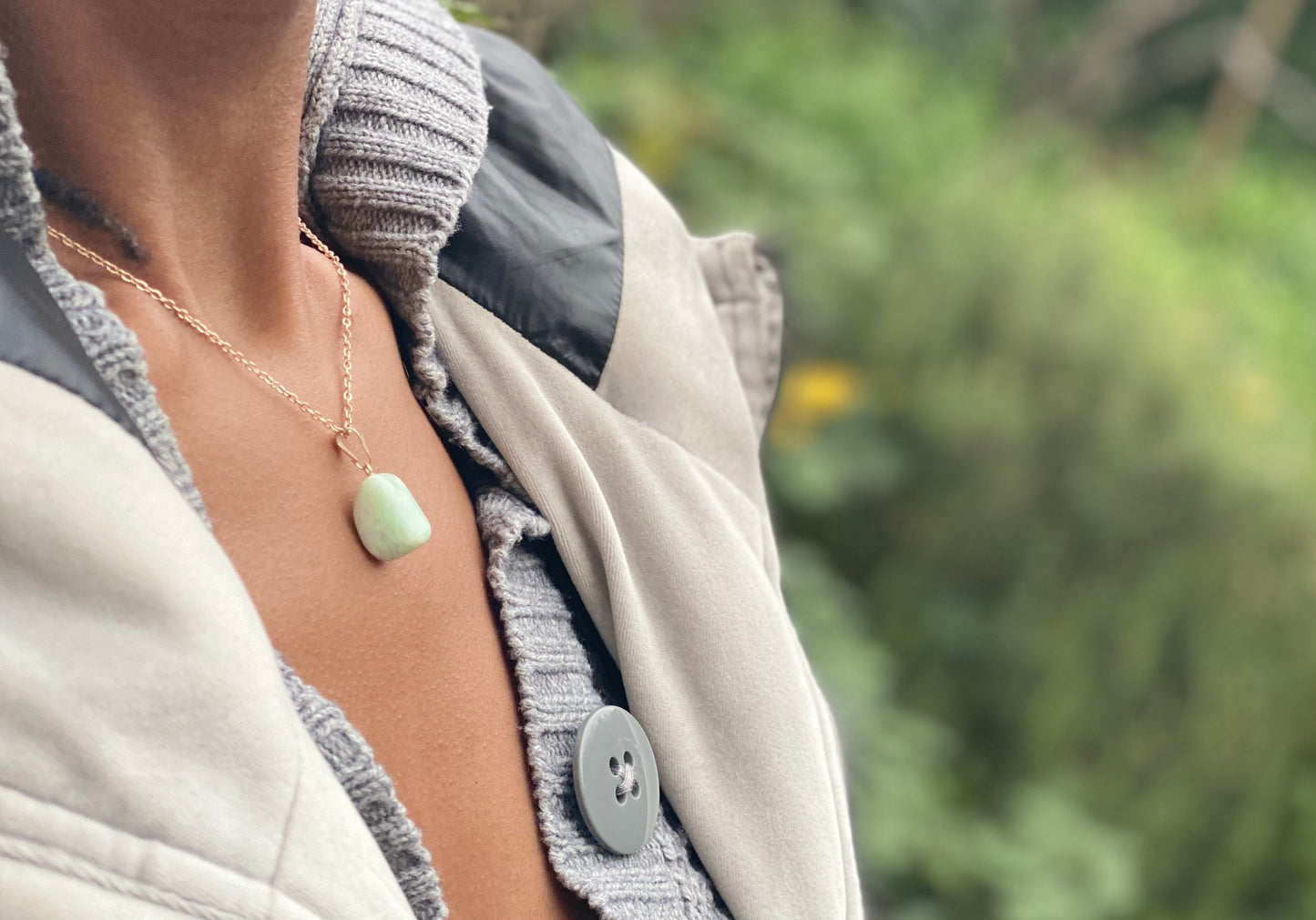 Gold Filled Tumbled Amazonite Necklace