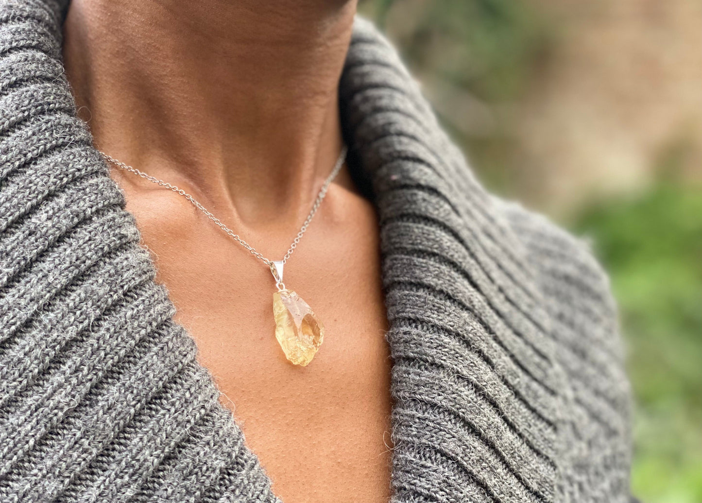 Sterling Silver Lemon Quartz Necklace