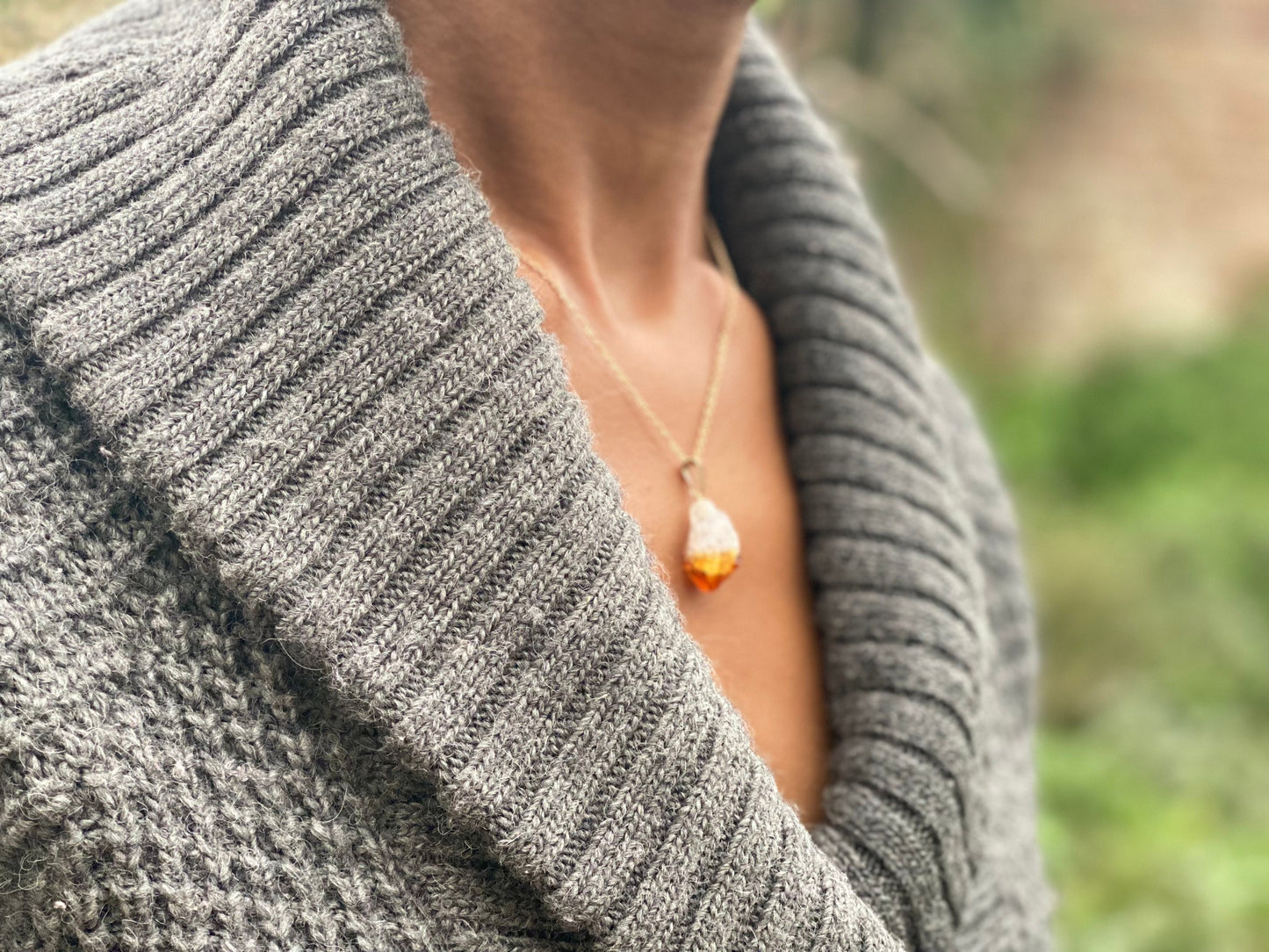 Gold Plated Citrine Necklace