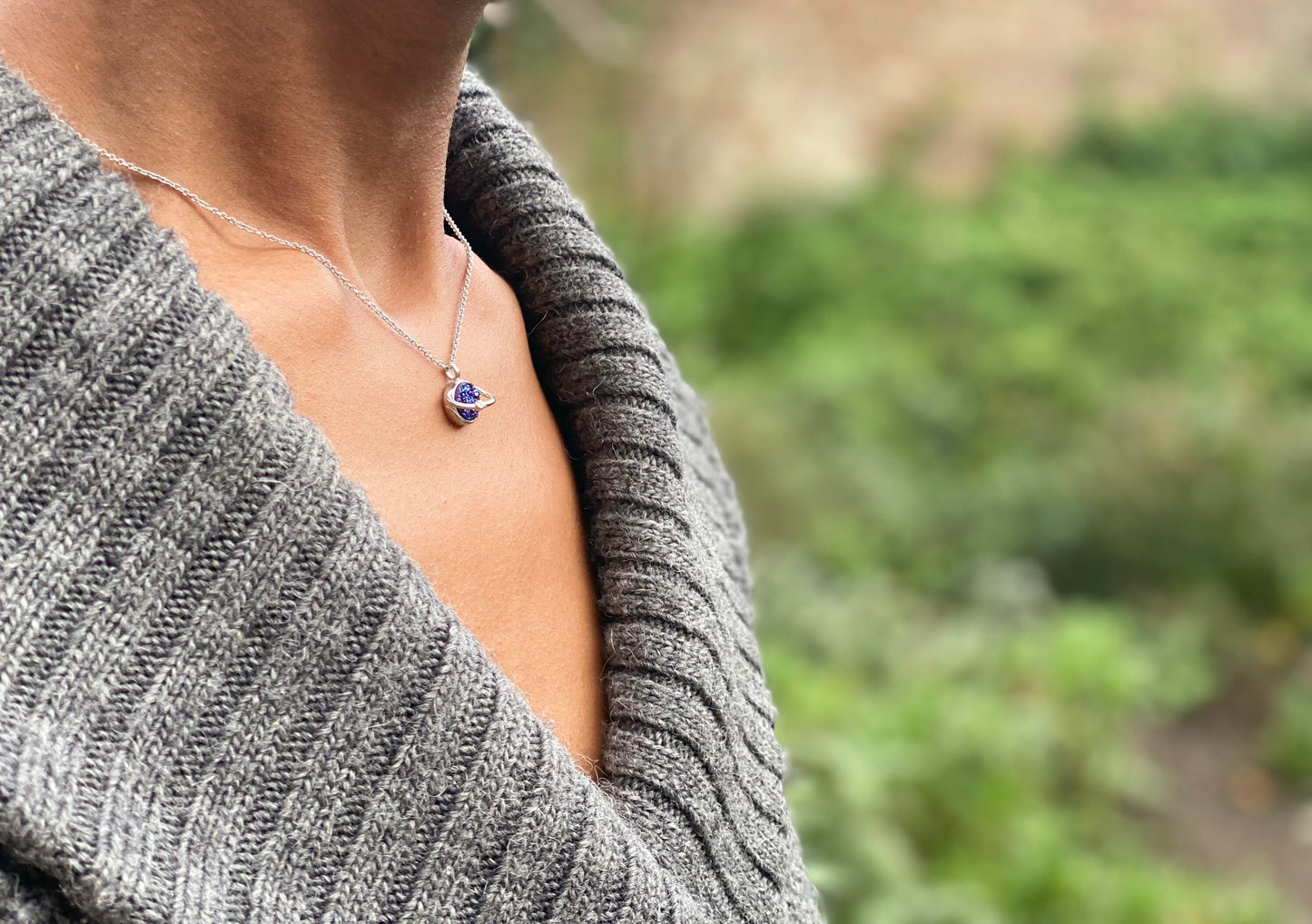 Blue Agate Planetary Necklace