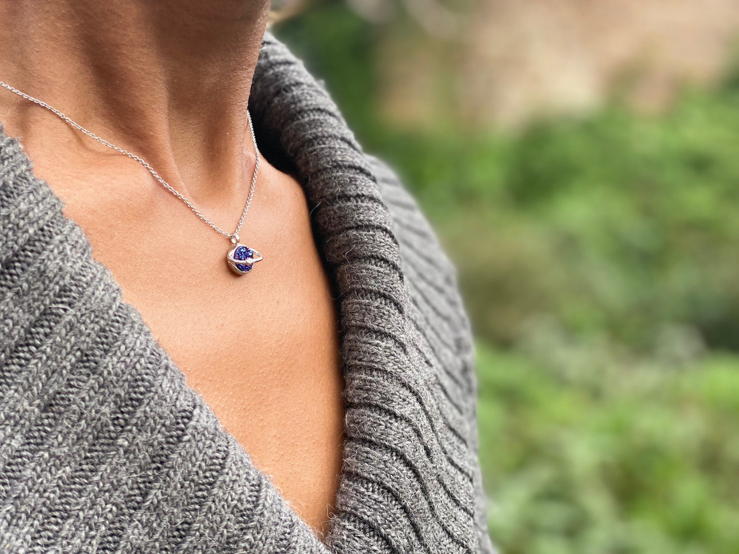 Blue Agate Planetary Necklace