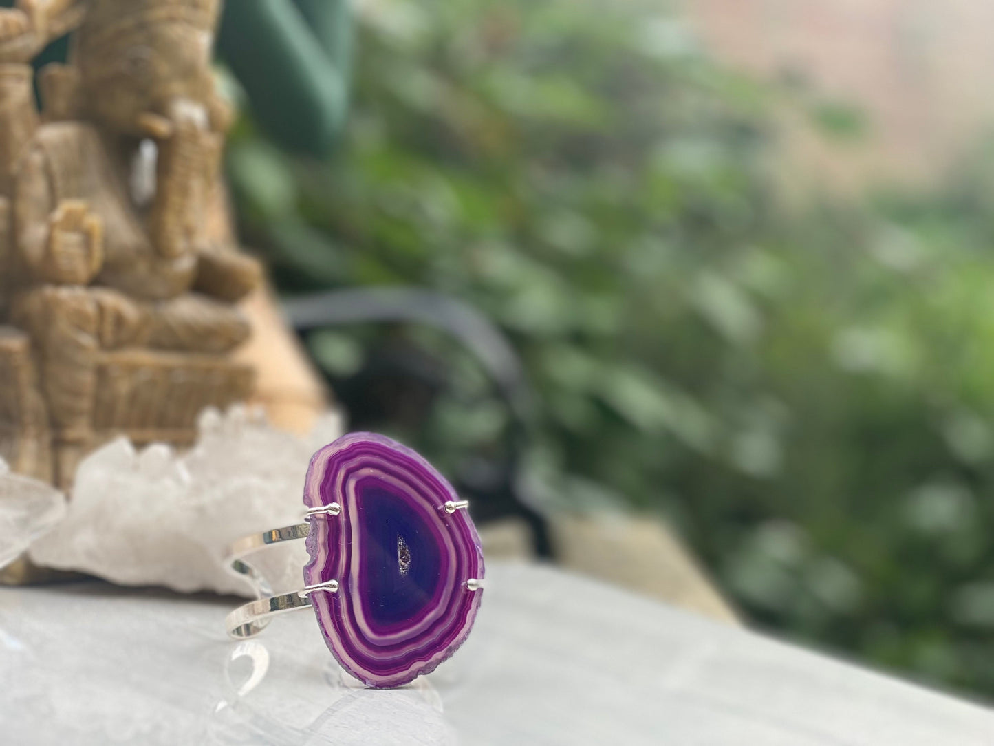 Purple Agate Cuff Bracelet