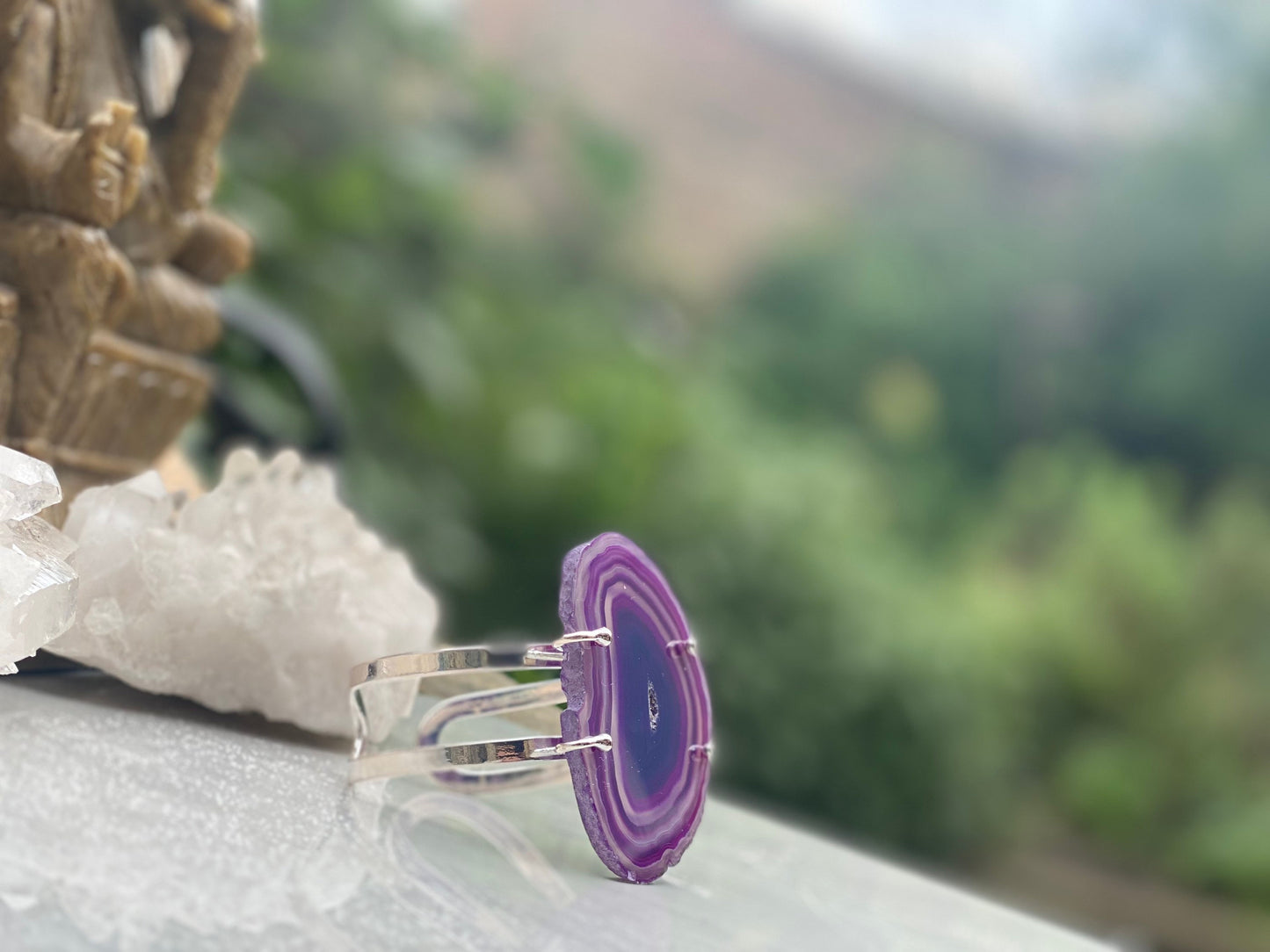 Purple Agate Cuff Bracelet