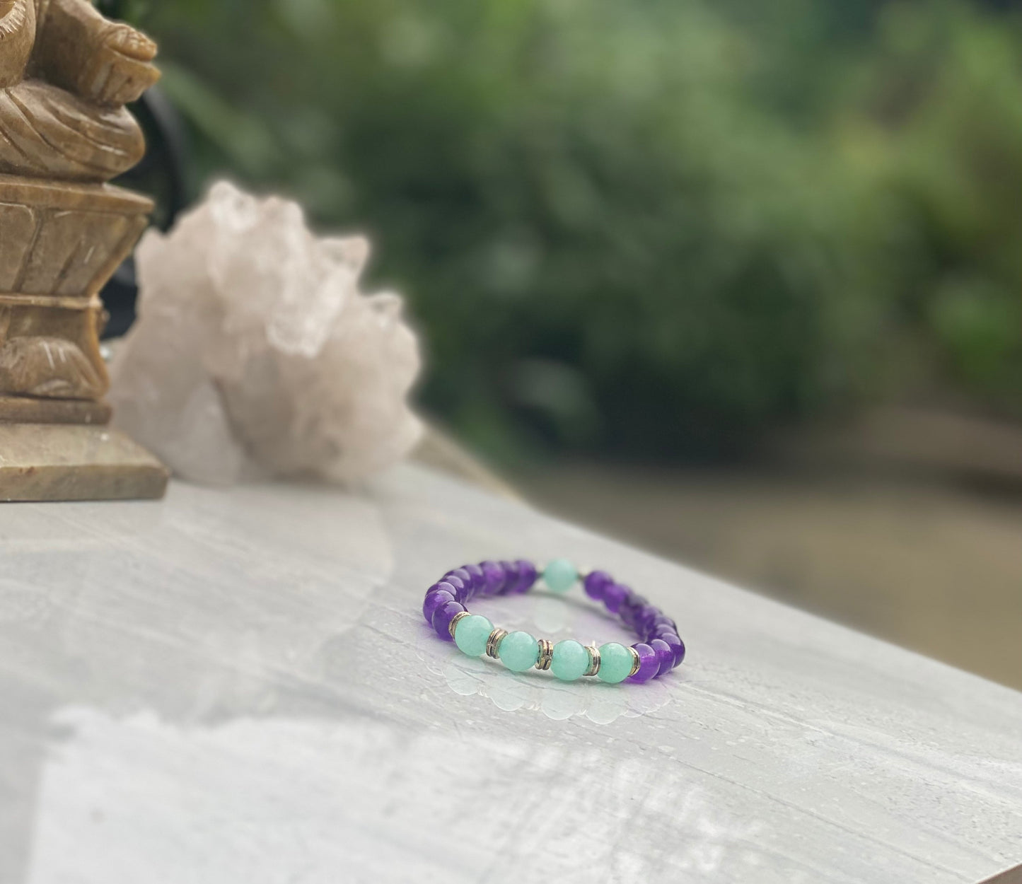 Amethyst Mala Beaded Bracelet