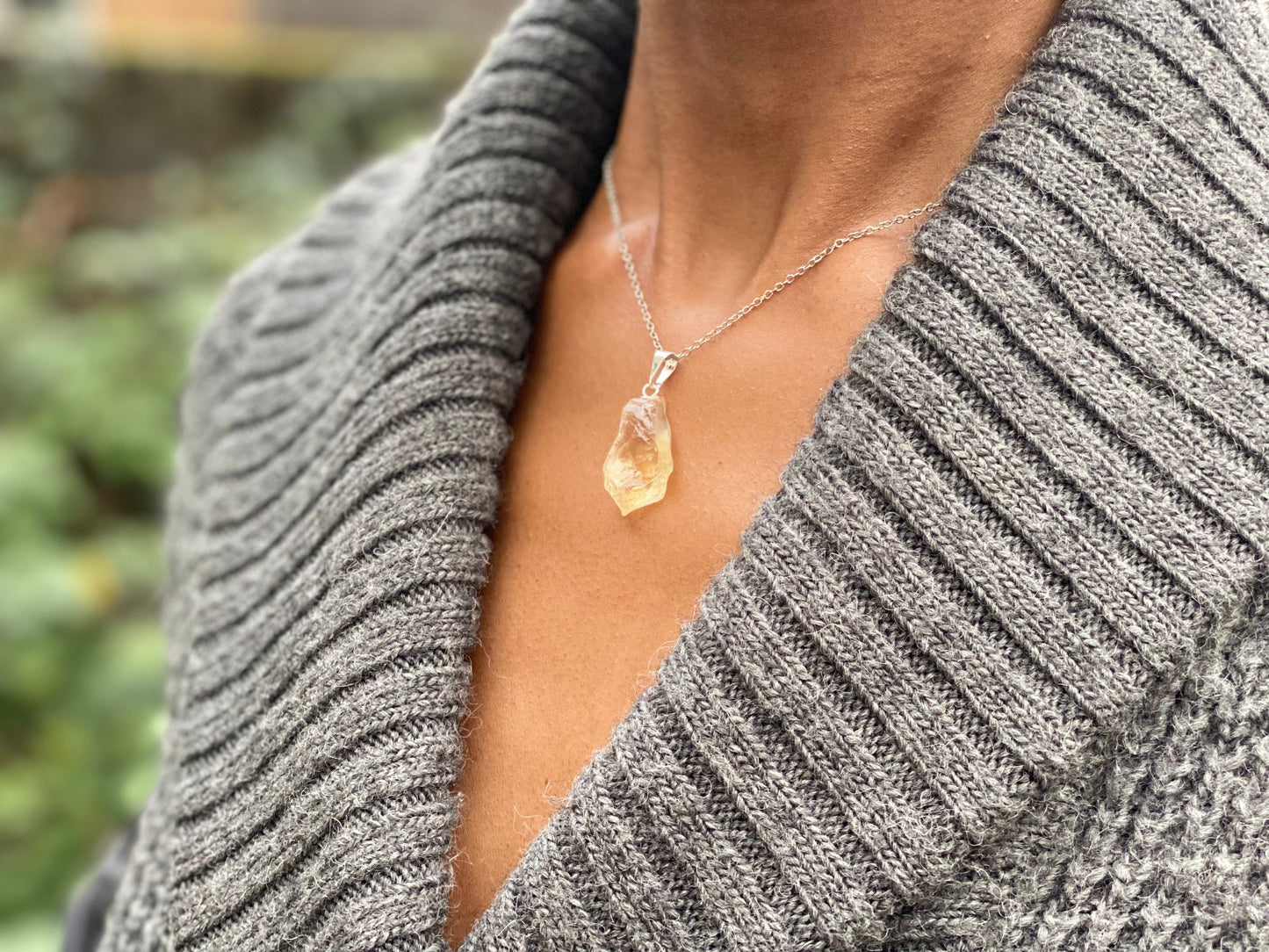 Sterling Silver Lemon Quartz Necklace