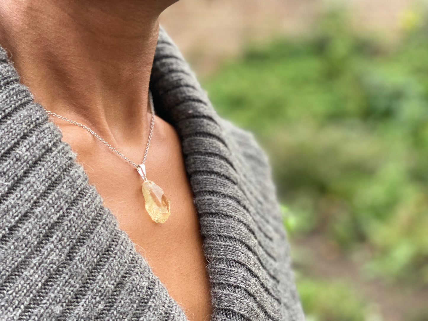 Sterling Silver Lemon Quartz Necklace