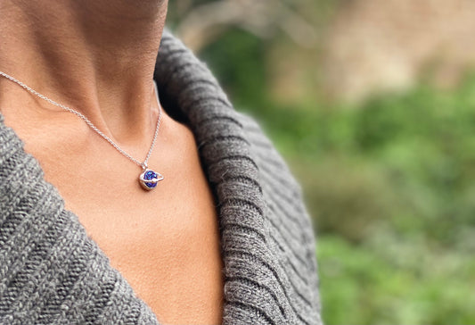 Blue Agate Planetary Necklace