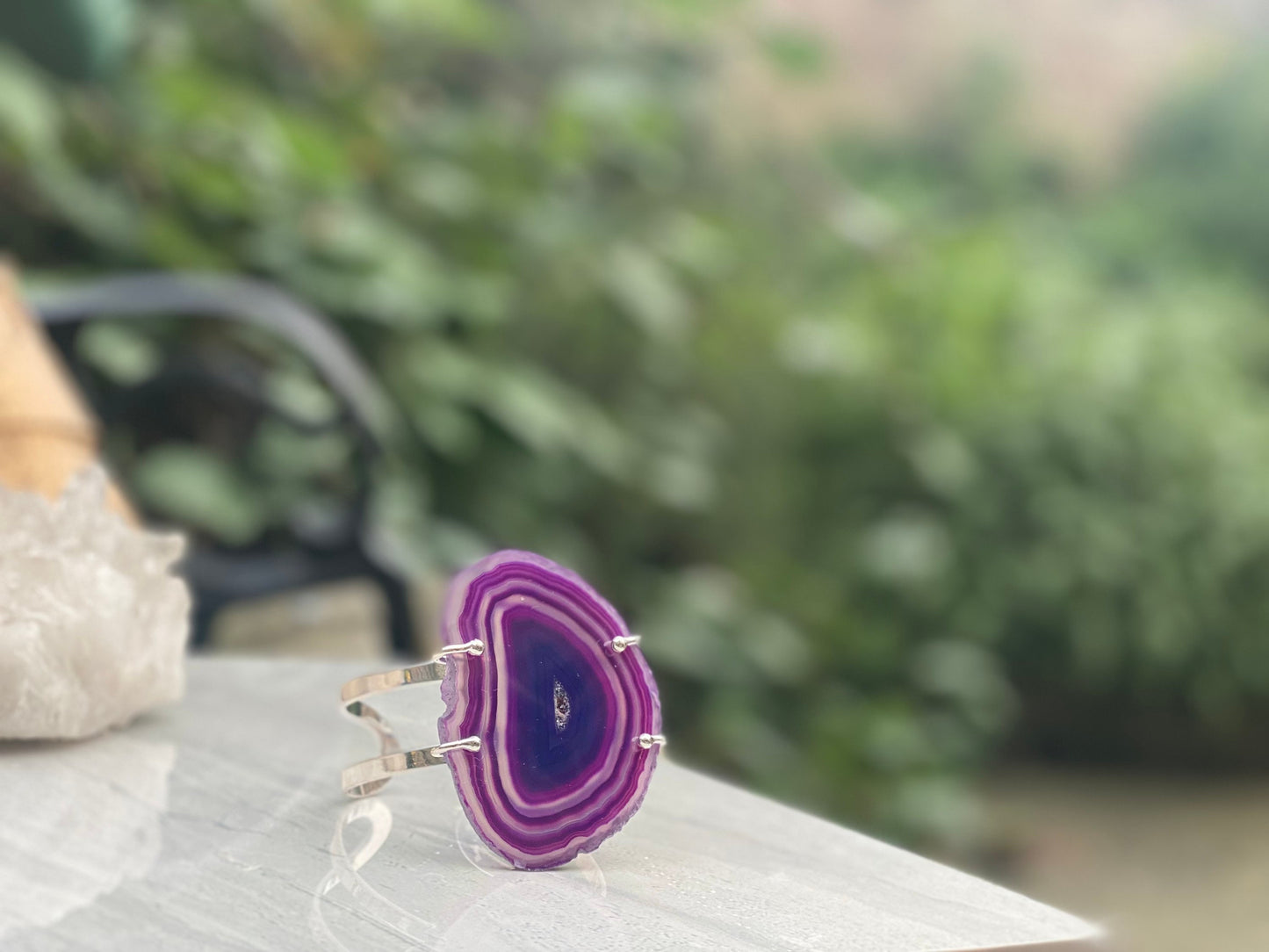 Purple Agate Cuff Bracelet