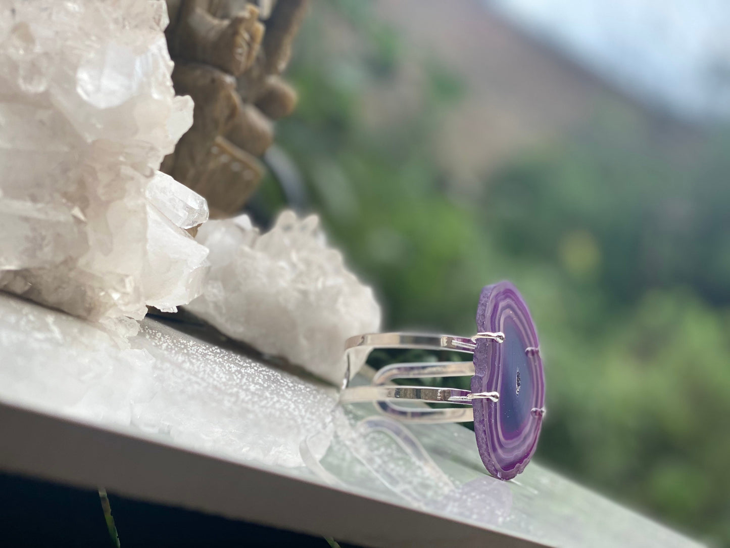 Purple Agate Cuff Bracelet