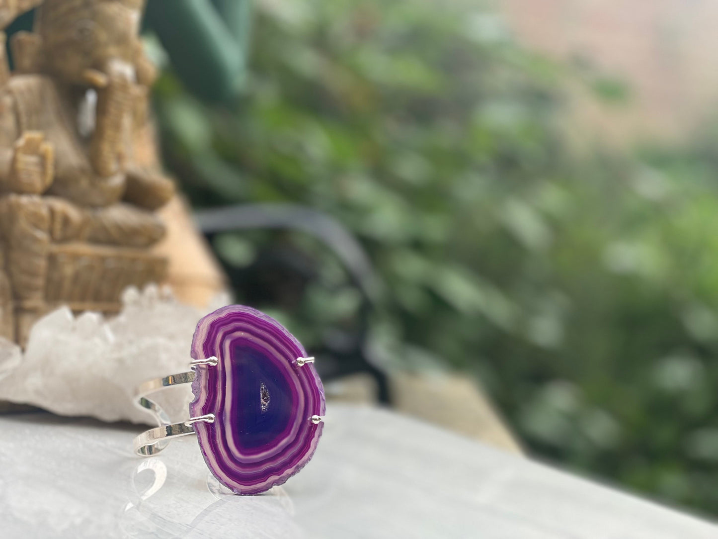 Purple Agate Cuff Bracelet