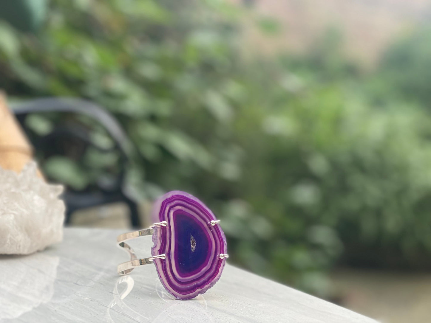 Purple Agate Cuff Bracelet