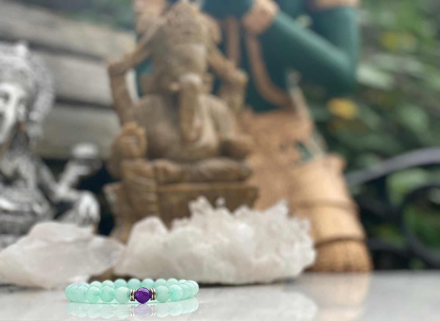 Amethyst Beaded Mala Bracelet