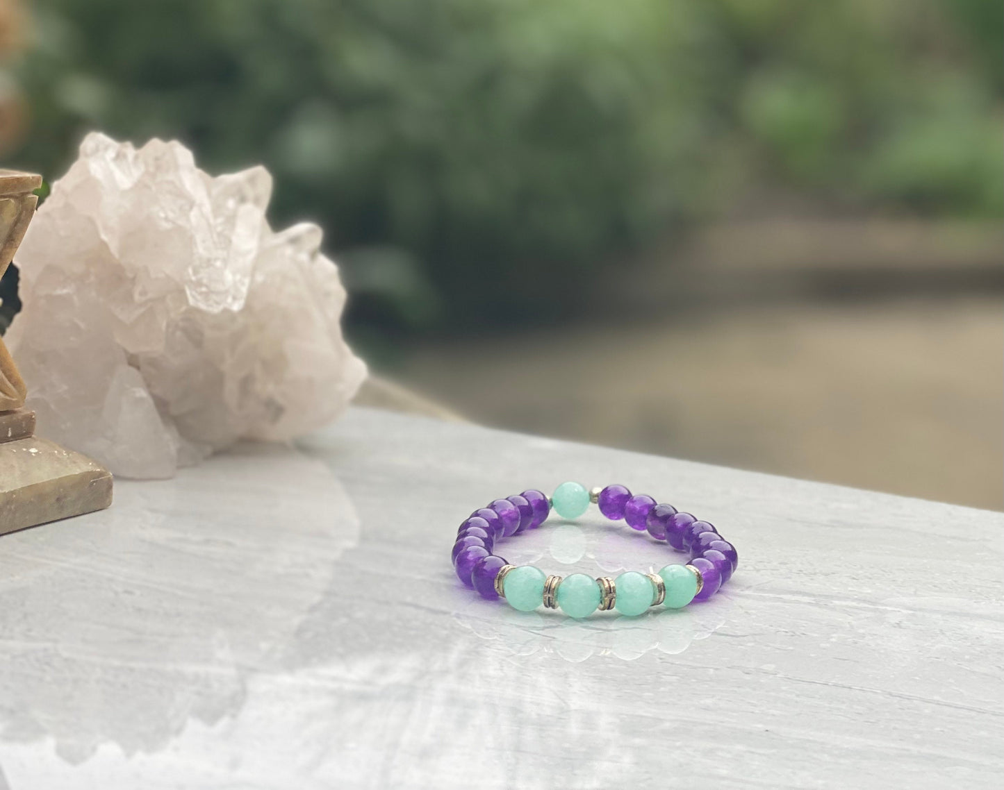 Amethyst Mala Beaded Bracelet