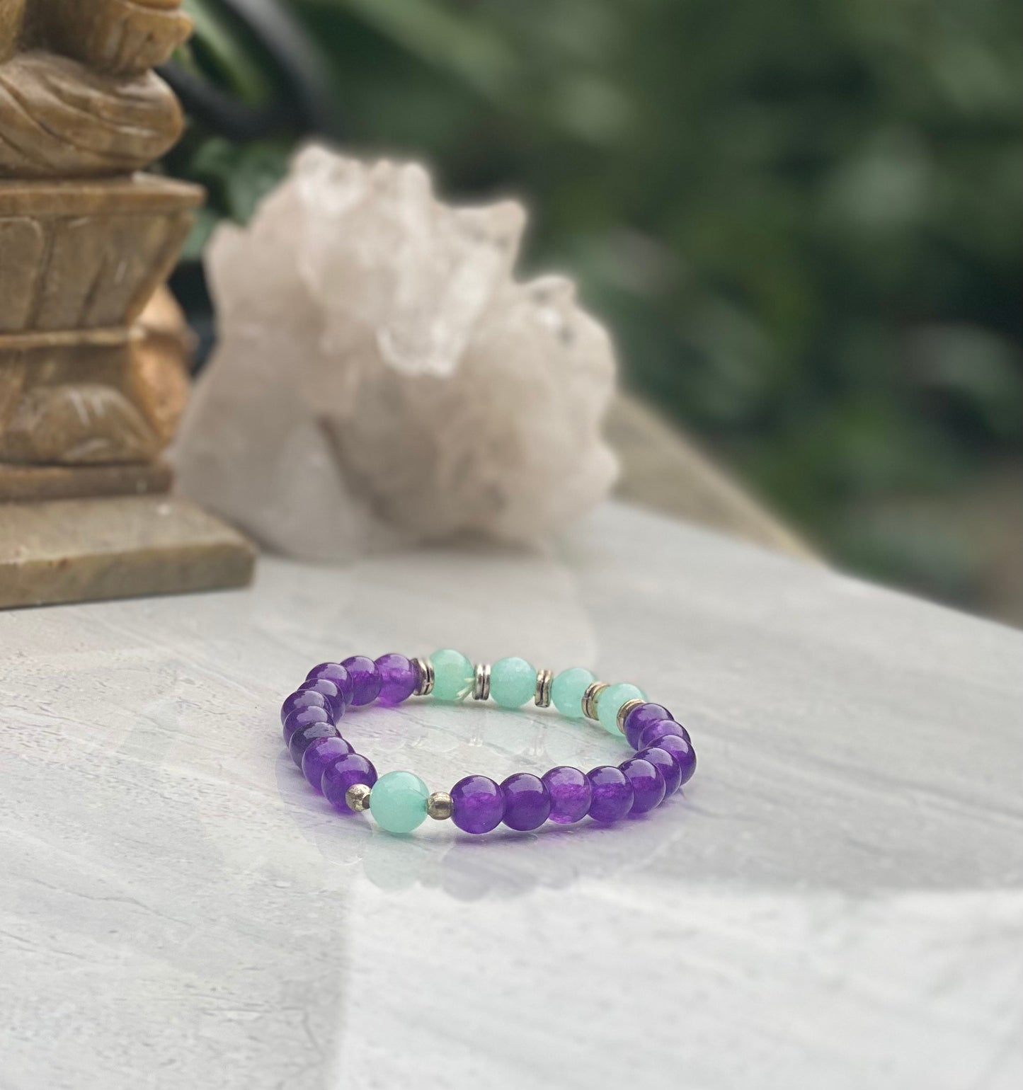 Amethyst Mala Beaded Bracelet