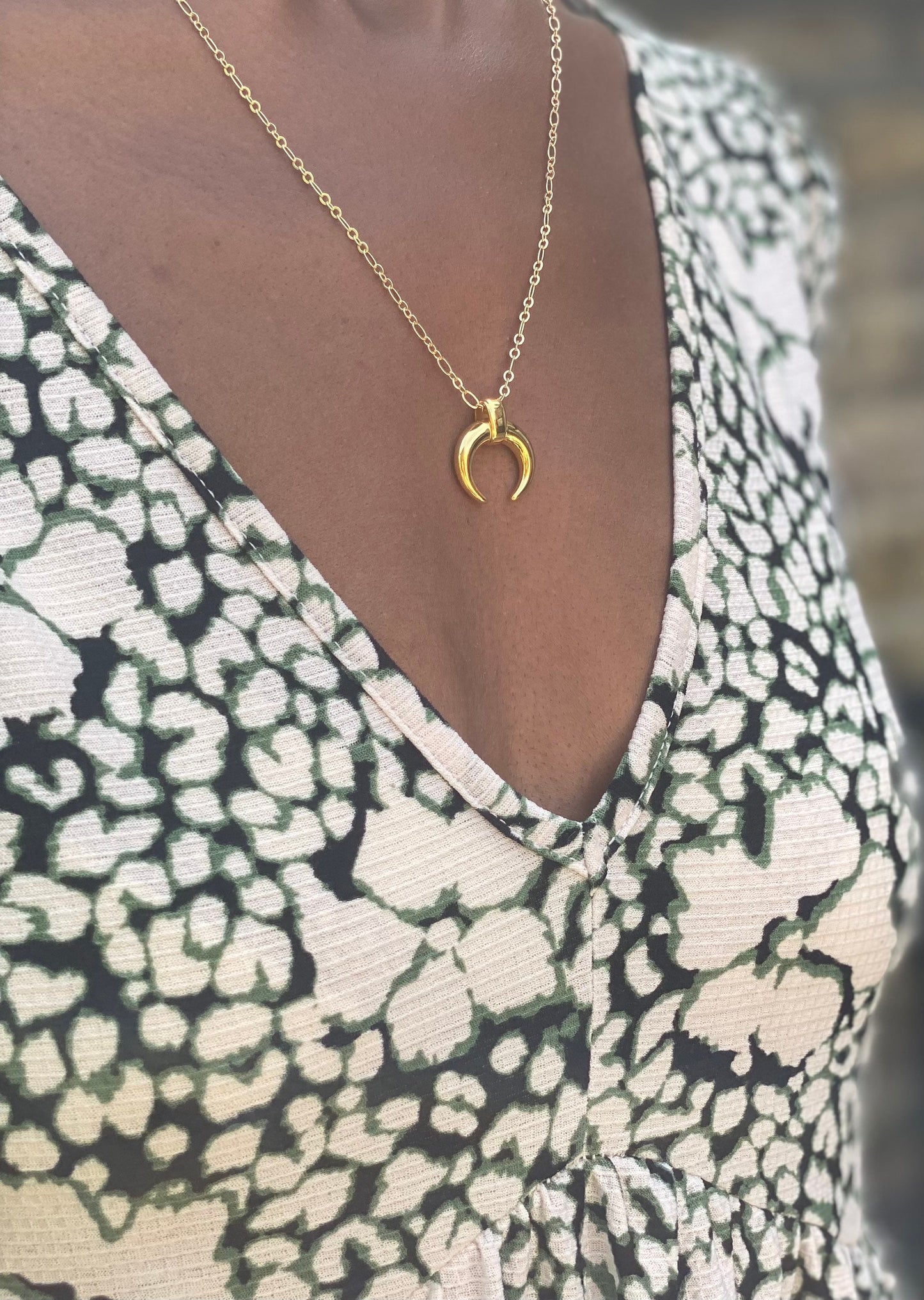 Gold Plated Crescent Moon Necklace