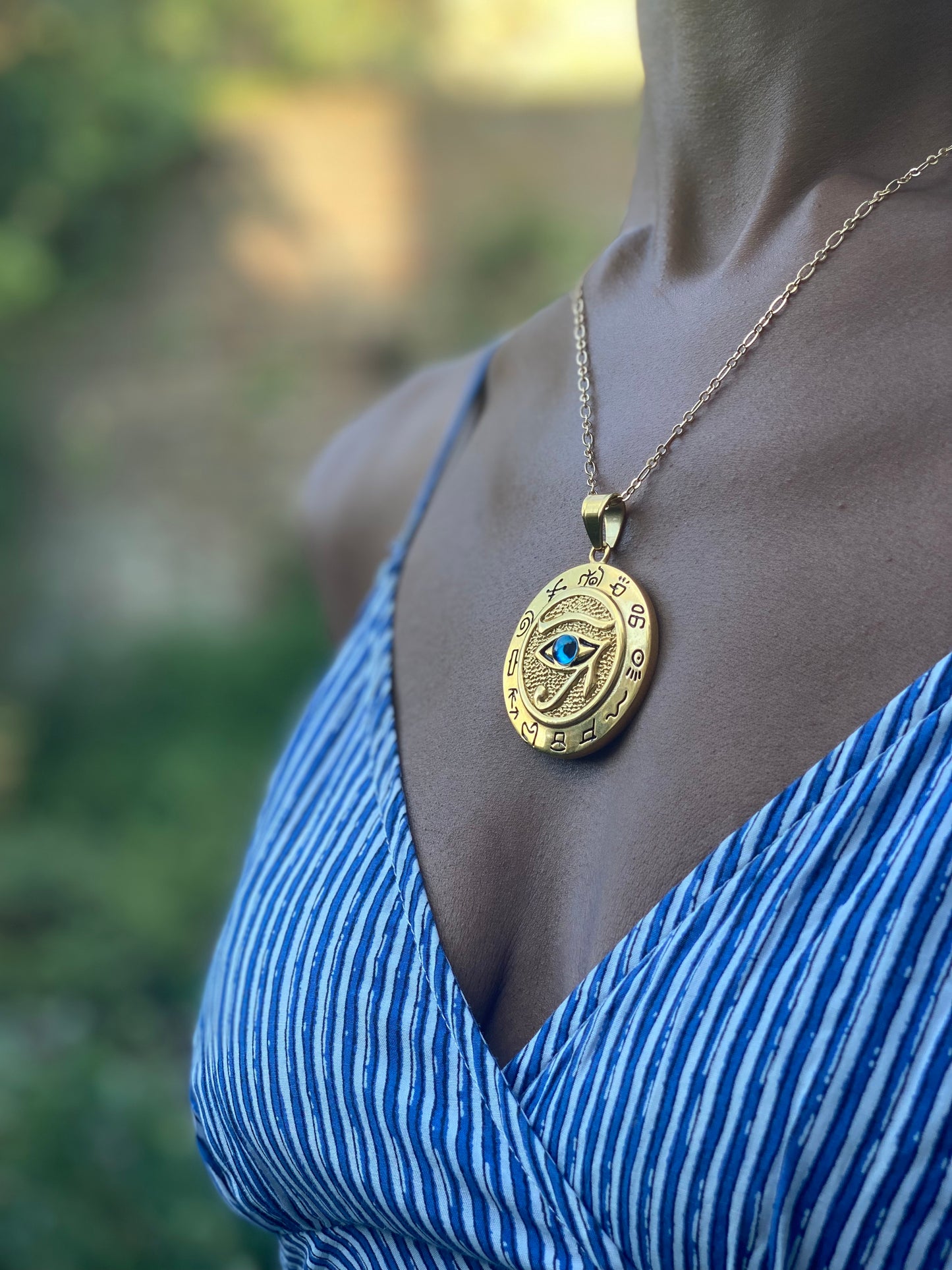 Gold Plated Eye of Ra Necklace